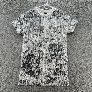 Sen Collection Dress Large White Gray Geo Sequin Party T Shirt Mini Shift